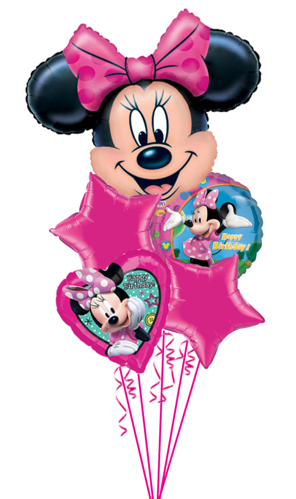 Minnie Mouse 5 Balloon Centerpiece/Bouquet