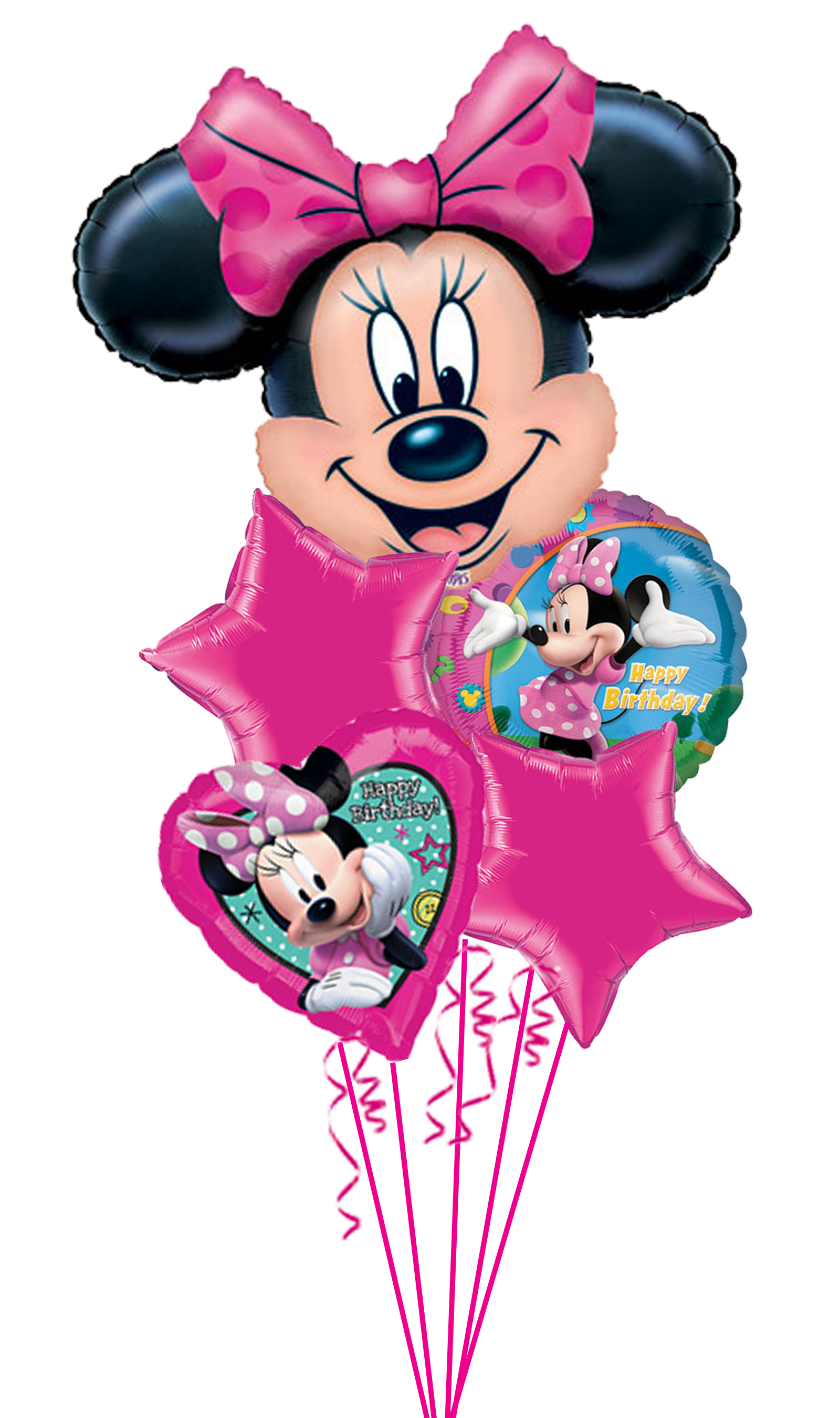 buik winnaar Vergissing Minnie Mouse 5 Balloon Centerpiece/Bouquet