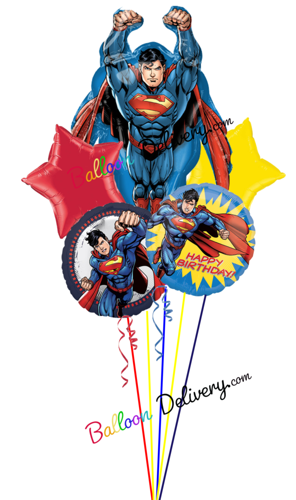 Superman 5 Balloon Centerpiece/Bouquet