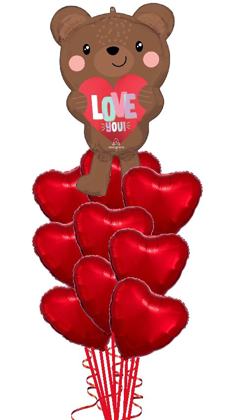 Deluxe Valentine's Day I Love You Bear Bouquet