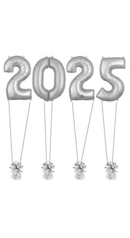 2025 Graduation Mylar Balloon Display (Silver)